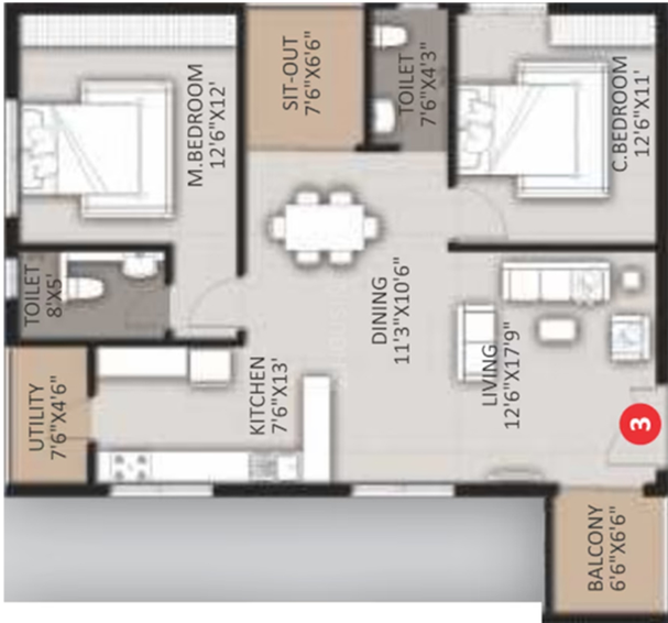 2 BHK Flat in AVL Ramya Residency in Boduppal, Hyderabad - Image 808067