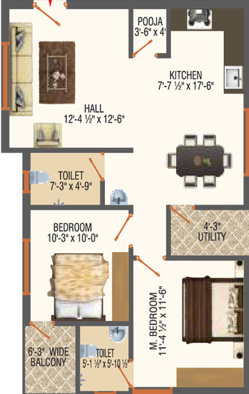 2 BHK Flat in Bhuvanteza Lake View in Patancheru, Hyderabad - Image 808075