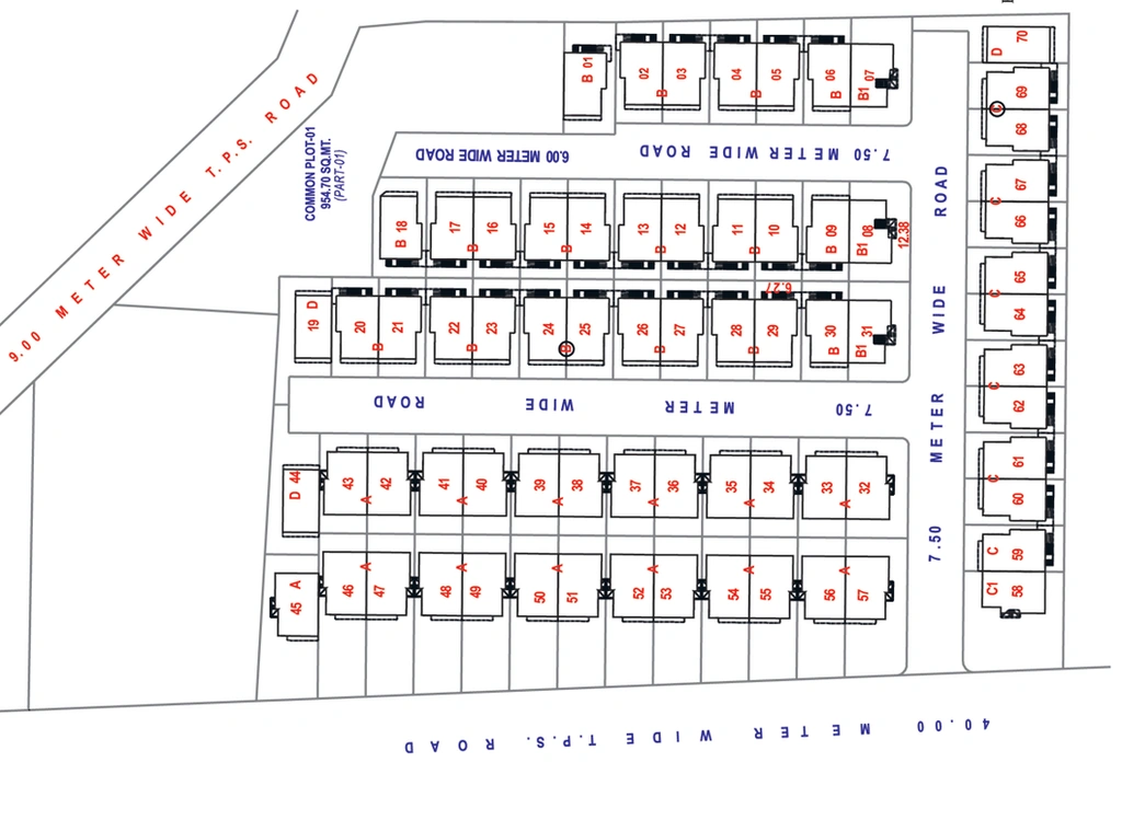 Master Plan of Dev Om Residency in Waghodia Road, Vadodara - Image 104005