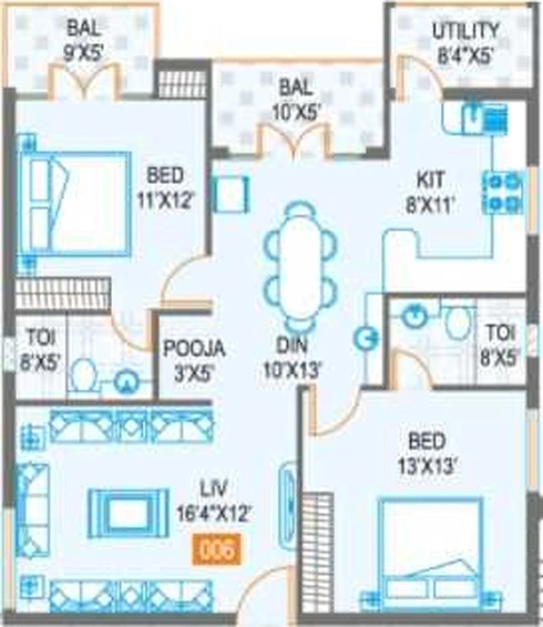 2 BHK Flat in Samhita Sarovar in Horamavu, Bangalore - Image 808124