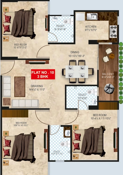 3 BHK Flat in Vinayak Royal Crysta in Mansarovar, Jaipur - Image 808130