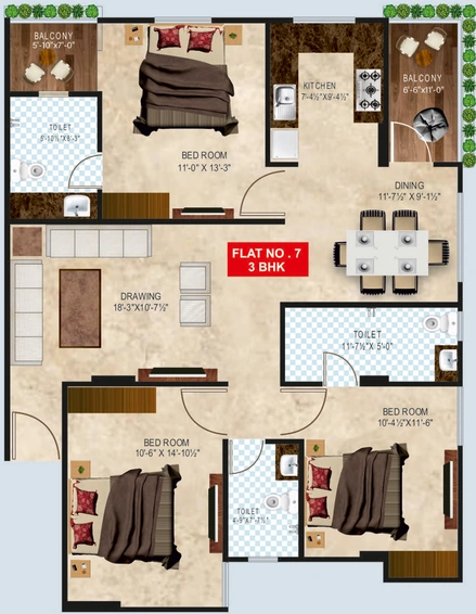 3 BHK Flat in Vinayak Royal Crysta in Mansarovar, Jaipur - Image 808131