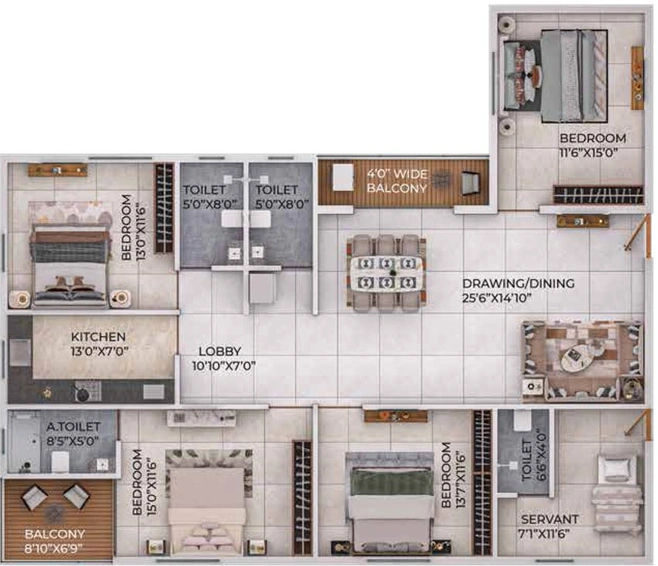 5 BHK Flat in Harshpriya HP Square in Patrapada, Bhubaneswar - Image 666488