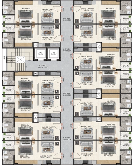 Floor Plan of The Grand Rudra in Bhankrota, Jaipur - Image 143927