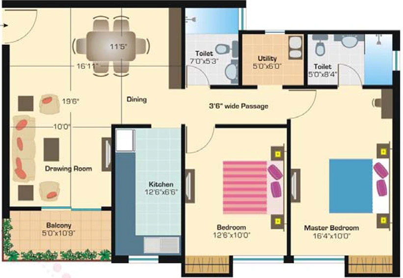 2 BHK Flat in Ashiana Manglam Rangoli Gardens in Vaishali Nagar, Jaipur - Image 808160