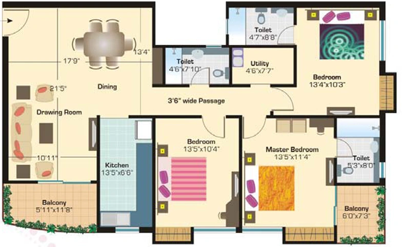 3 BHK Flat in Ashiana Manglam Rangoli Gardens in Vaishali Nagar, Jaipur - Image 808162