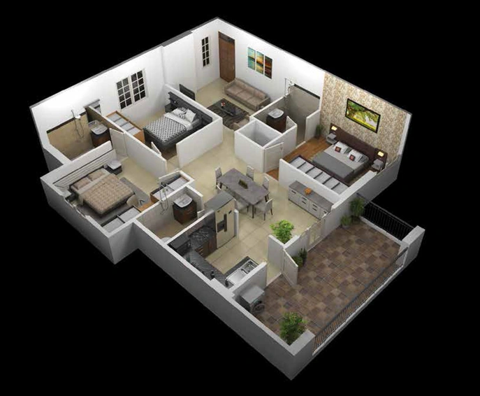 3 BHK Flat in Adonai Glory in Hennur Road, Bangalore - Image 808180