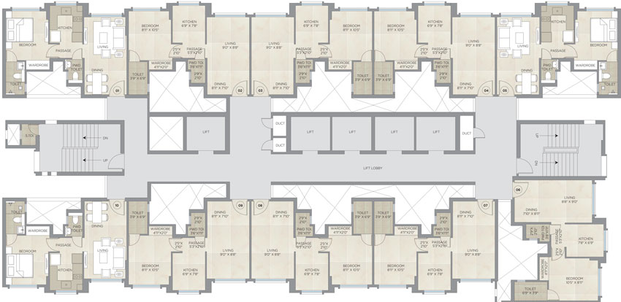 Floor Plan of Hiranandani Regent Hill in Powai, Mumbai - Image 27534