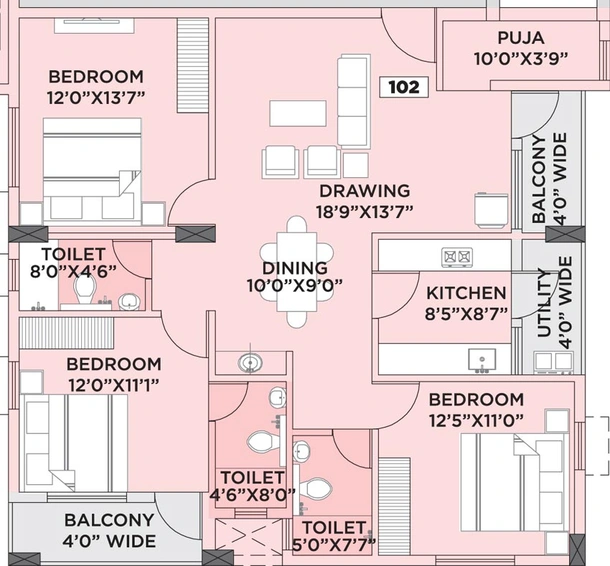 3 BHK Flat in Harshpriya RN Signature in Forest Park, Bhubaneswar - Image 666497