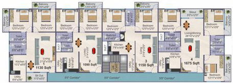 Floor Plan of Padma Priya Seyon in JP Nagar, Bangalore - Image 144113