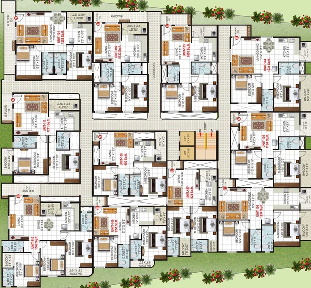 Floor Plan of Sri Brundavan Residency in JP Nagar, Bangalore - Image 144131