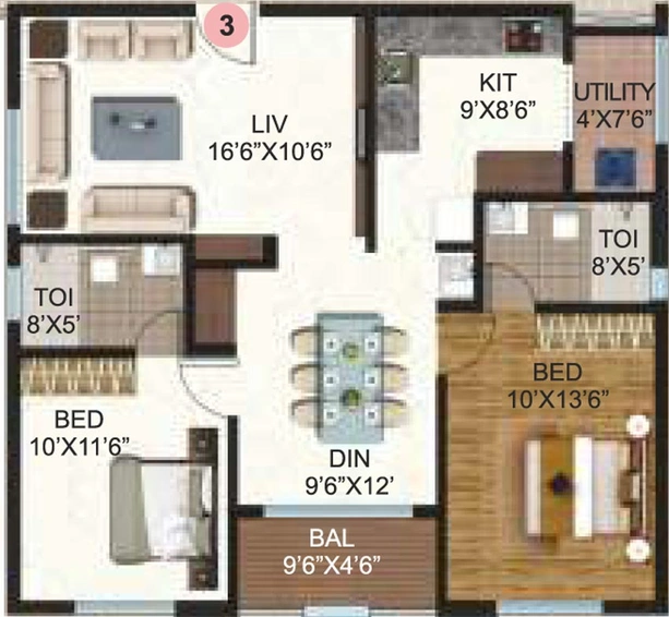 2 BHK Flat in Samhita Serene MTB in Kithiganur, Bangalore - Image 808236