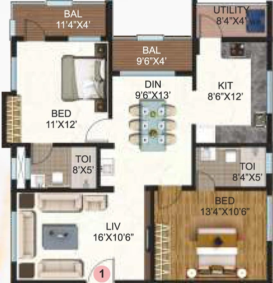2 BHK Flat in Samhita Serene MTB in Kithiganur, Bangalore - Image 808237
