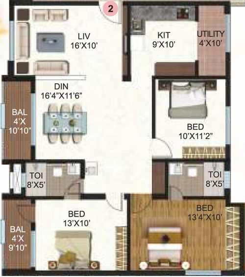 3 BHK Flat in Samhita Serene MTB in Kithiganur, Bangalore - Image 808238