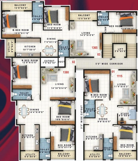 Floor Plan of Opera Epitome in JP Nagar, Bangalore - Image 144257