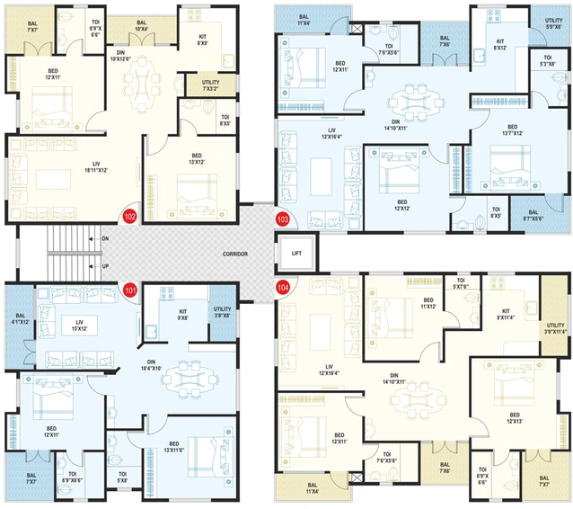 Floor Plan of Affinity Silver Oak Enclave in Yelahanka, Bangalore - Image 144275