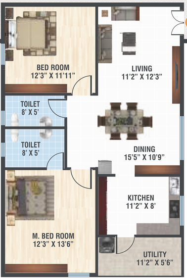 2 BHK Flat in Aishwarya GPR Residency in Uppal, Hyderabad - Image 808266