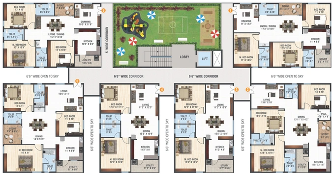 Floor Plan of Aishwarya GPR Residency in Uppal, Hyderabad - Image 144278