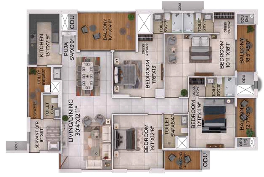 5 BHK Flat in Harshpriya Solitaire in Khandagiri, Bhubaneswar - Image 666518