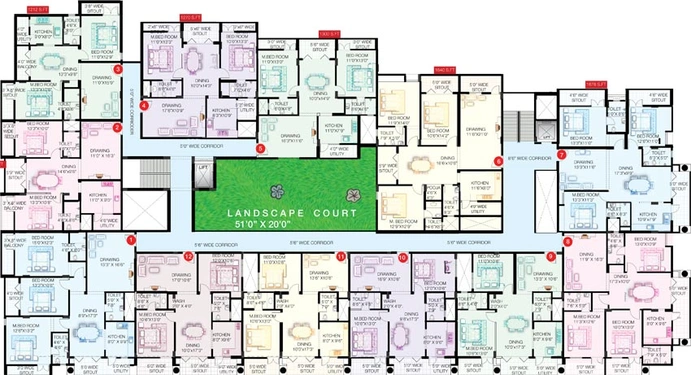 Floor Plan of Pavani Oakridge in Munnekollal, Bangalore - Image 144294