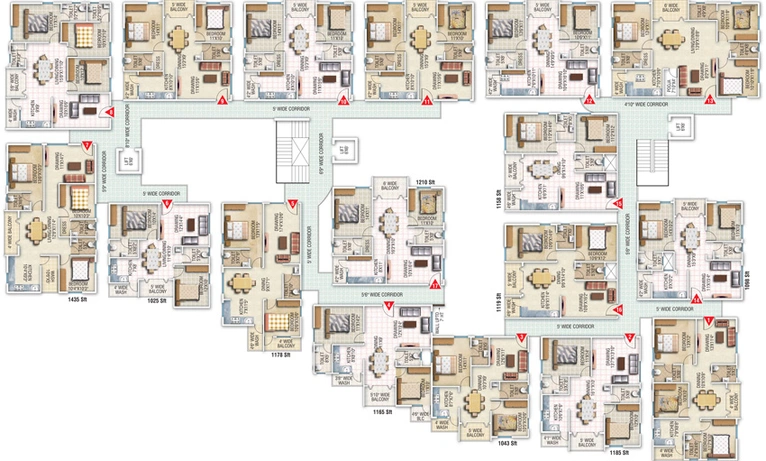 Floor Plan of RS Green View in Bellandur, Bangalore - Image 144724