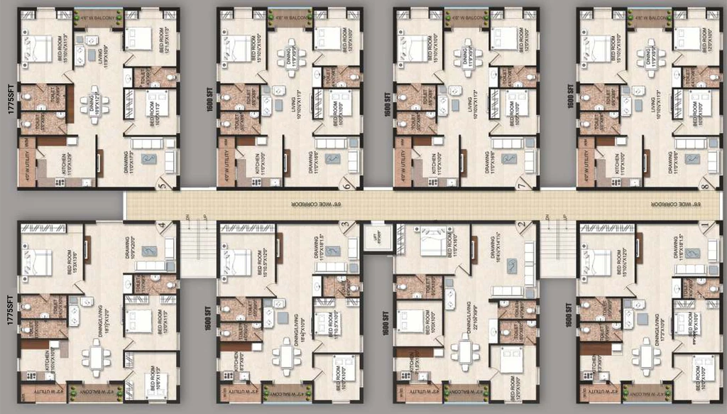 Floor Plan of Jagsons Pride in Suraram, Hyderabad - Image 144309
