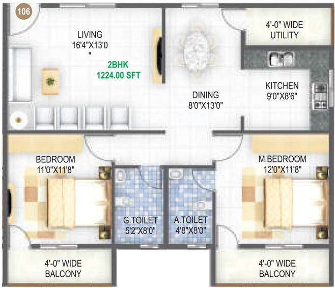 2 BHK Flat in Ashrith Nava Nivas in Bommenahalli, Bangalore - Image 808366