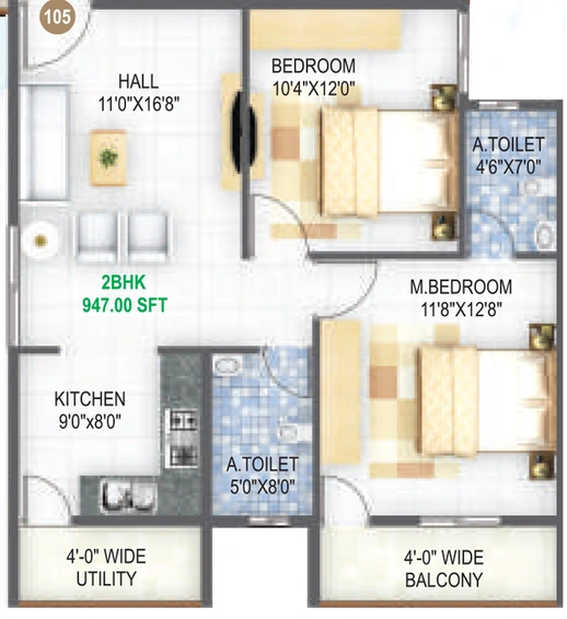 2 BHK Flat in Ashrith Nava Nivas in Bommenahalli, Bangalore - Image 808363