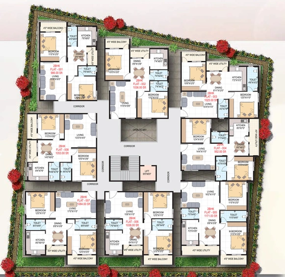 Floor Plan of Ashrith SLV Pride in Pragathi Nagar, Bangalore - Image 144527