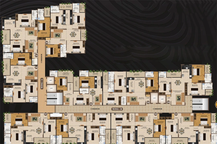 Floor Plan of Melon The Palladium in Siddharth Nagar, Jaipur - Image 144627