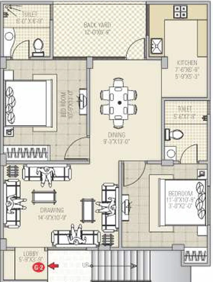 2 BHK Flat in Ganga Classic Residency in Vaishali Nagar, Jaipur - Image 808438