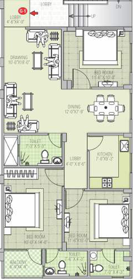 3 BHK Flat in Ganga Classic Residency in Vaishali Nagar, Jaipur - Image 808439