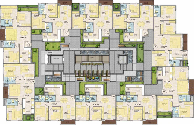 Floor Plan of Vistara Sunningdale in Devarachikkana Halli, Bangalore - Image 144703