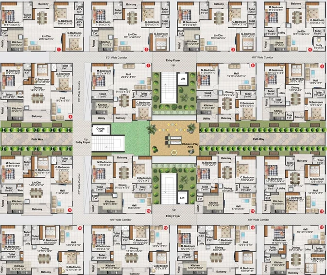 Floor Plan of Balaji Ashirvaad Elite in Bannerghatta, Bangalore - Image 144751