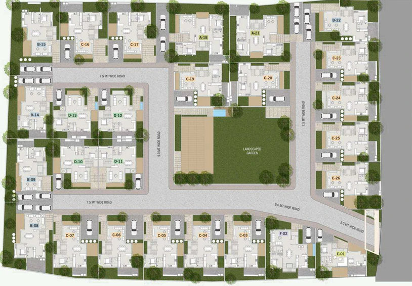 Master Plan of Silverline Tirth Villas in Bhayli Road, Vadodara - Image 93645