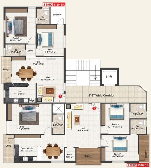 Floor Plan of Vasavi Shubakaram in Medipally, Hyderabad - Image 144826