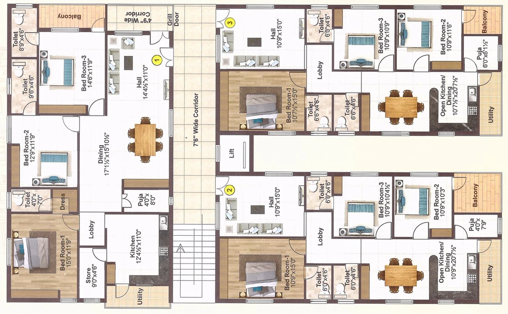 Floor Plan of Vasavi Sri Vasam in Medipally, Hyderabad - Image 144844