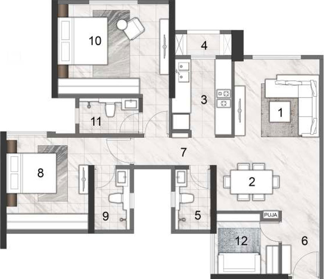 5 BHK Flat in Rustomjee Summit in Borivali East, Mumbai - Image 453652