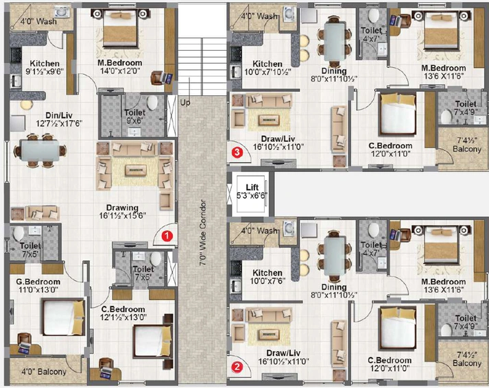 Floor Plan of Mythri Infra Ventures in Habsiguda, Hyderabad - Image 144933