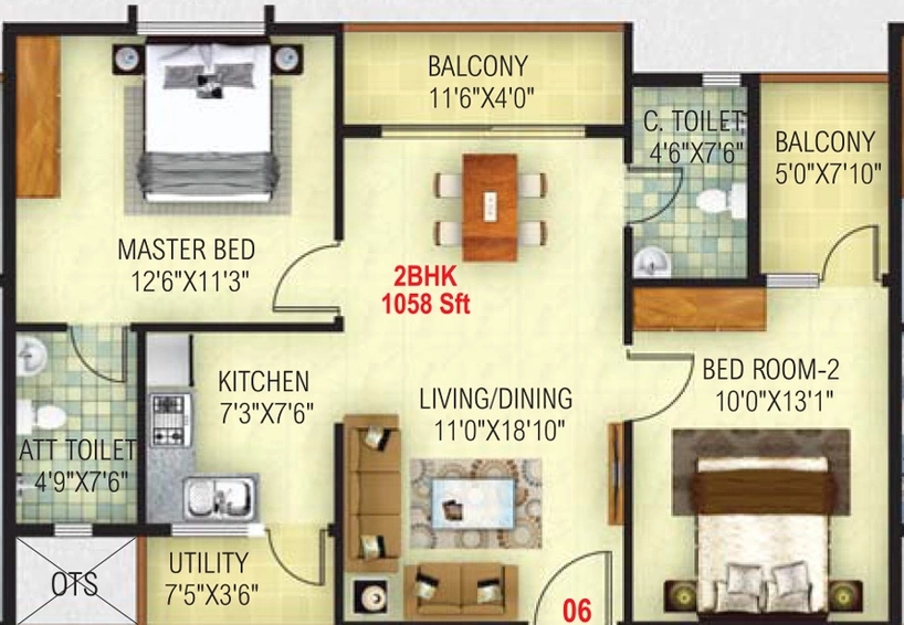 2 BHK Flat in Ambiant Asset Homes in HSR Layout, Bangalore - Image 808584