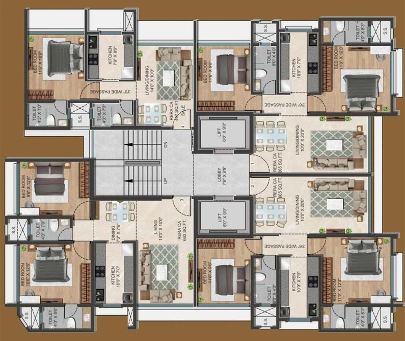 Floor Plan of Empire Kingston in Mulund West, Mumbai - Image 93924