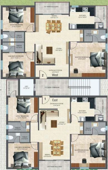 Floor Plan of Saishakti Solitaire in Kondapur, Hyderabad - Image 145017