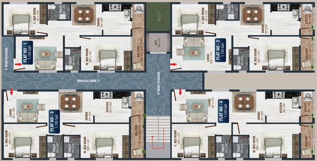 Floor Plan of Shre Jwalamukhi Homes in Hennur Road, Bangalore - Image 145101