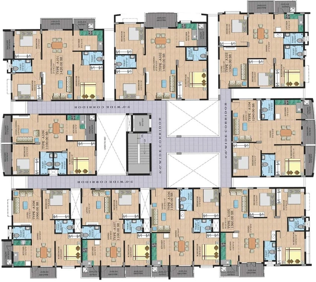 Floor Plan of VRR Vista in Kodigehalli, Bangalore - Image 145082