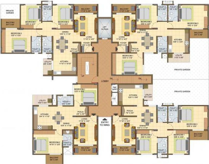 Floor Plan of Suguna Upper Crest in Rajarajeshwari Nagar, Bangalore - Image 145179