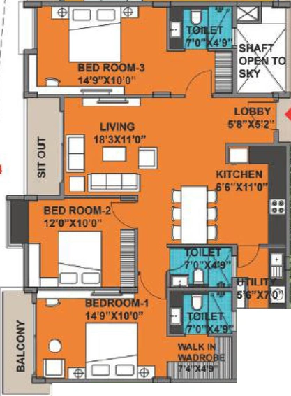 3 BHK Flat in Vizipa Optima in Sarjapur, Bangalore - Image 808656