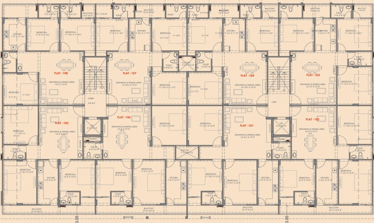 Floor Plan of Shyam Heights in Mansarovar, Jaipur - Image 145215