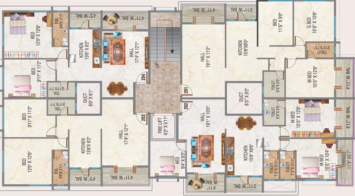 Floor Plan of Rudra Sitai Heights in Adgaon, Nashik - Image 145260