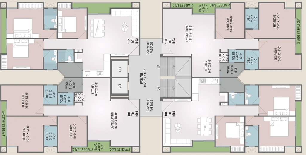 Floor Plan of Umiya Heritage in Chhani, Vadodara - Image 93684