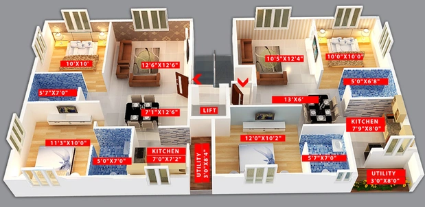 Floor Plan of SreeReddy Saish in Banaswadi, Bangalore - Image 145259